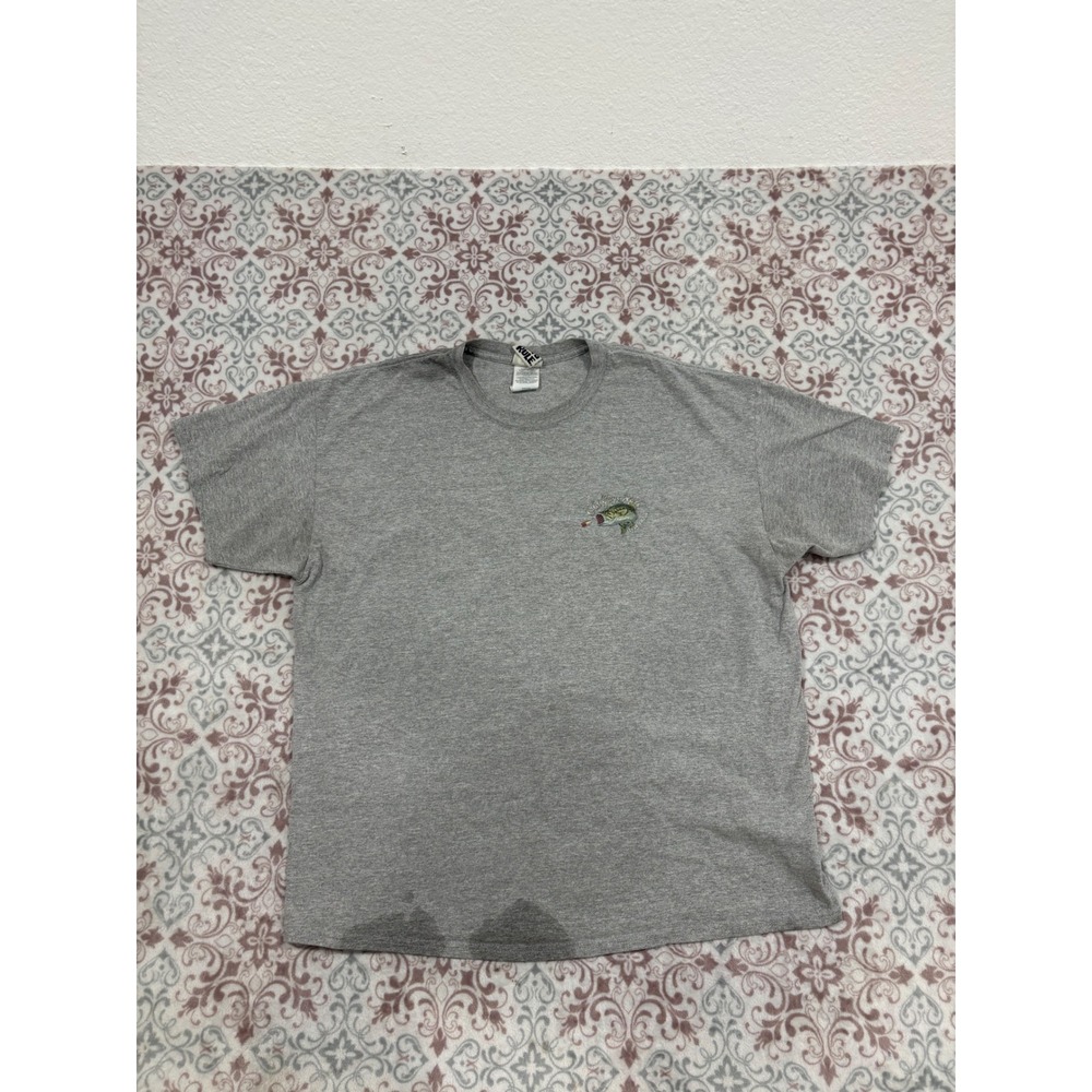 Old Guys Rule Mens T-Shirt Gray Bass Fish Livin Large Size XL